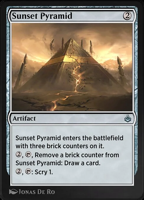 Sunset Pyramid, carta Magic di tipo Artifact illustrata da Jonas De Ro