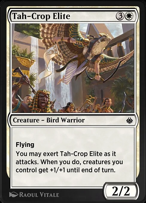 Tah-Crop Elite, carta Magic di tipo Creature — Bird Warrior illustrata da Raoul Vitale