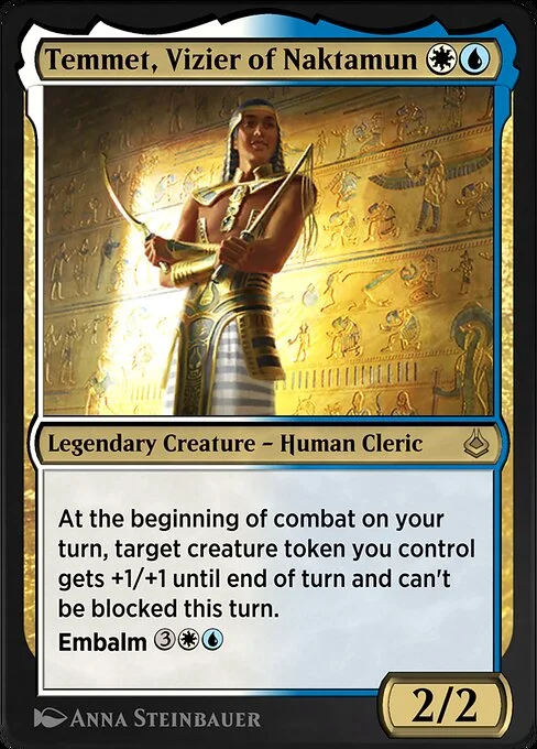 Temmet, Vizier of Naktamun, carta Magic di tipo Legendary Creature — Human Cleric illustrata da Anna Steinbauer