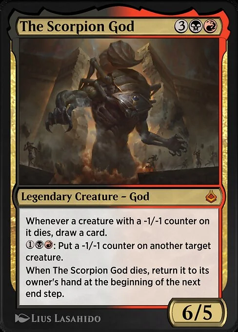 The Scorpion God, carta Magic di tipo Legendary Creature — God illustrata da Lius Lasahido