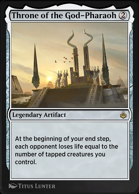 Throne of the God-Pharaoh, carta Magic di tipo Legendary Artifact illustrata da Titus Lunter