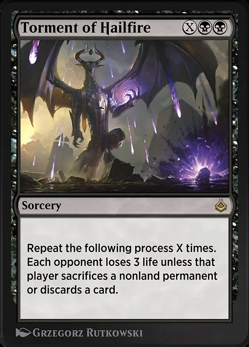 Torment of Hailfire, carta Magic di tipo Sorcery illustrata da Grzegorz Rutkowski