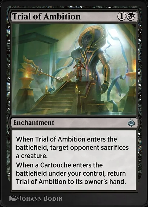 Trial of Ambition, carta Magic di tipo Enchantment illustrata da Johann Bodin