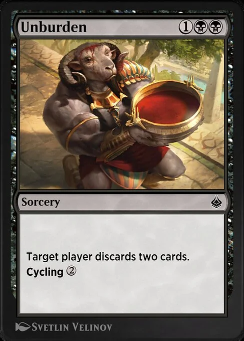 Unburden, carta Magic di tipo Sorcery illustrata da Svetlin Velinov