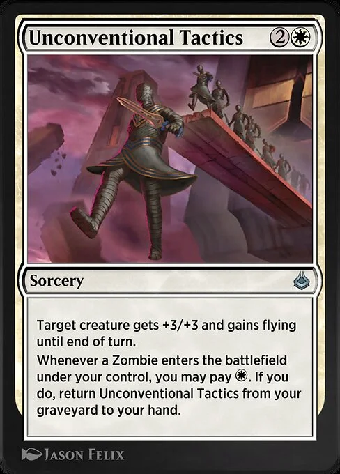 Unconventional Tactics, carta Magic di tipo Sorcery illustrata da Jason Felix
