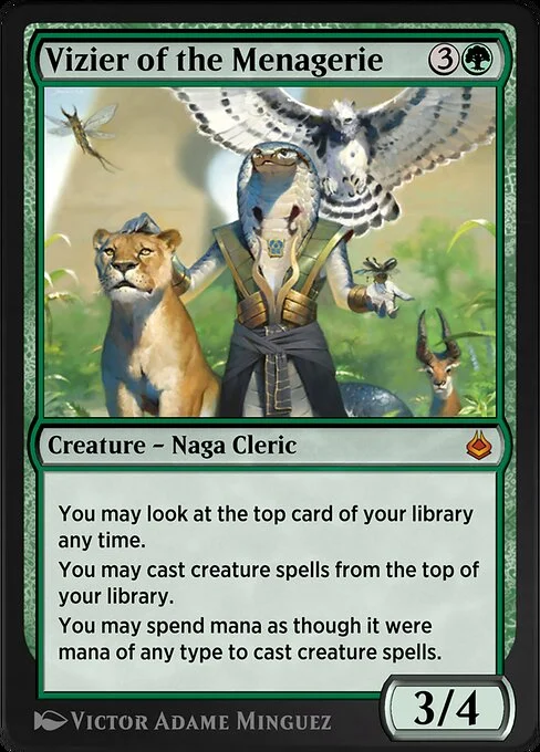 Vizier of the Menagerie, carta Magic di tipo Creature — Snake Cleric illustrata da Victor Adame Minguez