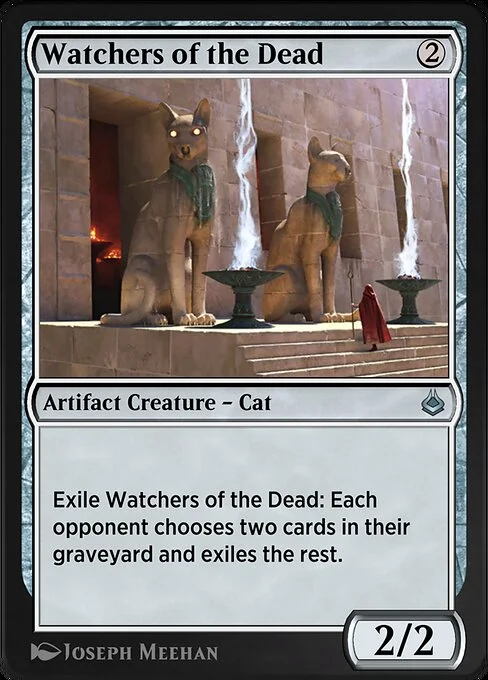 Watchers of the Dead, carta Magic di tipo Artifact Creature — Cat illustrata da Joseph Meehan