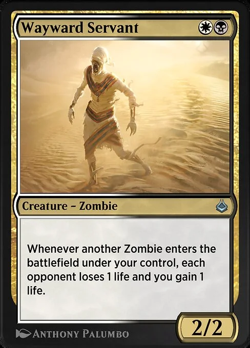 Wayward Servant, carta Magic di tipo Creature — Zombie illustrata da Anthony Palumbo