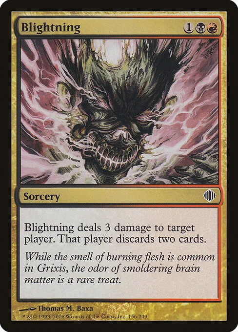 Blightning, carta Magic di tipo Sorcery illustrata da Thomas M. Baxa