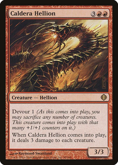 Caldera Hellion, carta Magic di tipo Creature — Hellion illustrata da Raymond Swanland