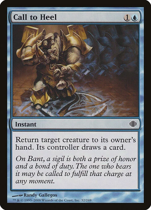Call to Heel, carta Magic di tipo Instant illustrata da Randy Gallegos