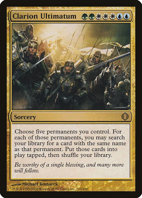 Clarion Ultimatum, carta Magic di tipo Sorcery illustrata da Michael Komarck