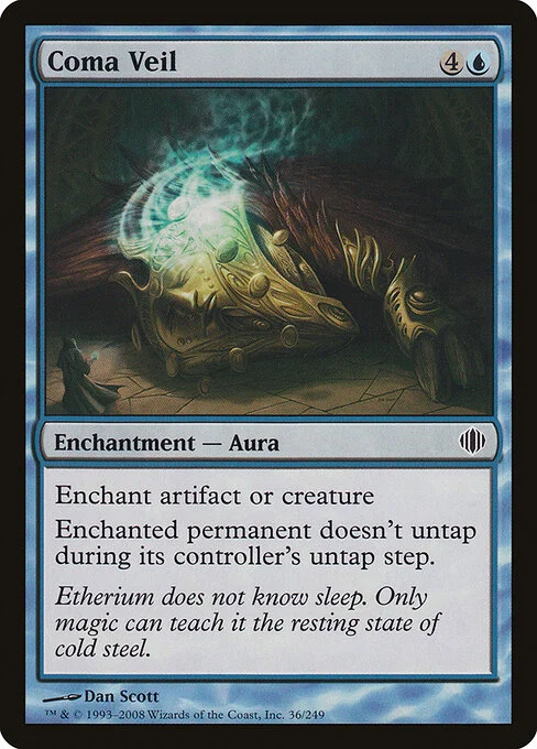 Coma Veil, carta Magic di tipo Enchantment — Aura illustrata da Dan Murayama Scott