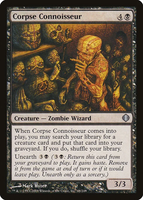 Corpse Connoisseur, carta Magic di tipo Creature — Zombie Wizard illustrata da Mark Hyzer