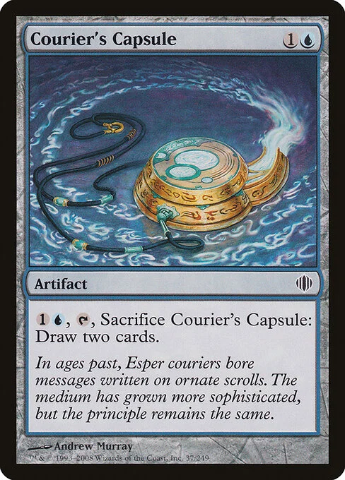 Courier's Capsule, carta Magic di tipo Artifact illustrata da Andrew Murray
