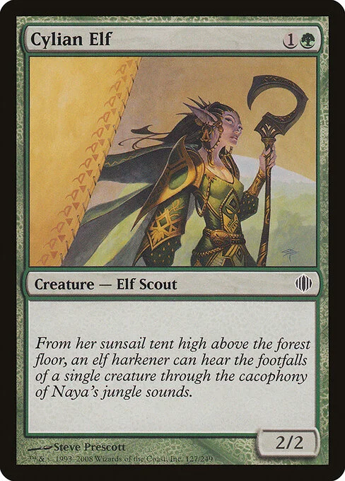 Cylian Elf, carta Magic di tipo Creature — Elf Scout illustrata da Steve Prescott