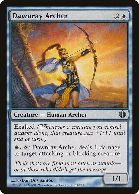 Dawnray Archer, carta Magic di tipo Creature — Human Archer illustrata da Dan Dos Santos
