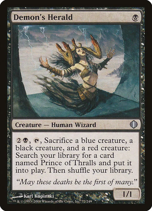 Demon's Herald, carta Magic di tipo Creature — Human Wizard illustrata da Karl Kopinski