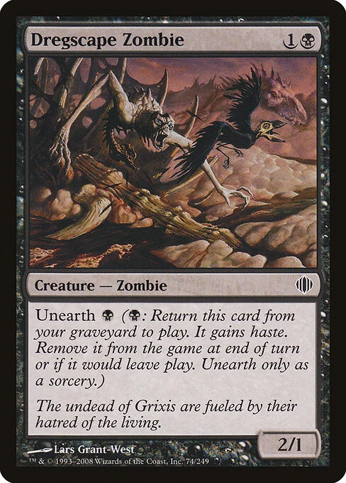 Dregscape Zombie, carta Magic di tipo Creature — Zombie illustrata da Lars Grant-West