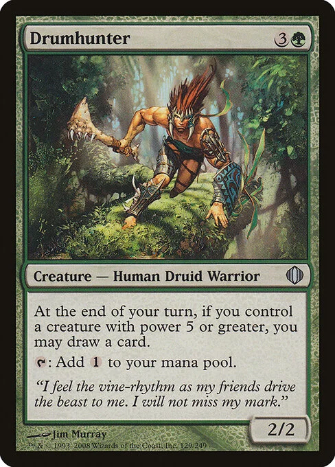 Drumhunter, carta Magic di tipo Creature — Human Druid Warrior illustrata da Jim Murray