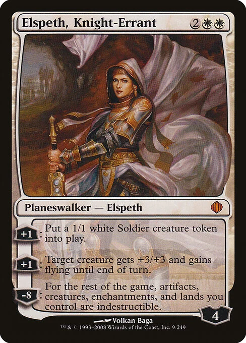 Elspeth, Knight-Errant, carta Magic di tipo Legendary Planeswalker — Elspeth illustrata da Volkan Baǵa