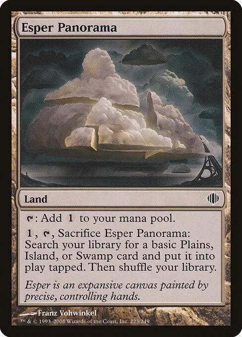 Esper Panorama, carta Magic di tipo Land illustrata da Franz Vohwinkel