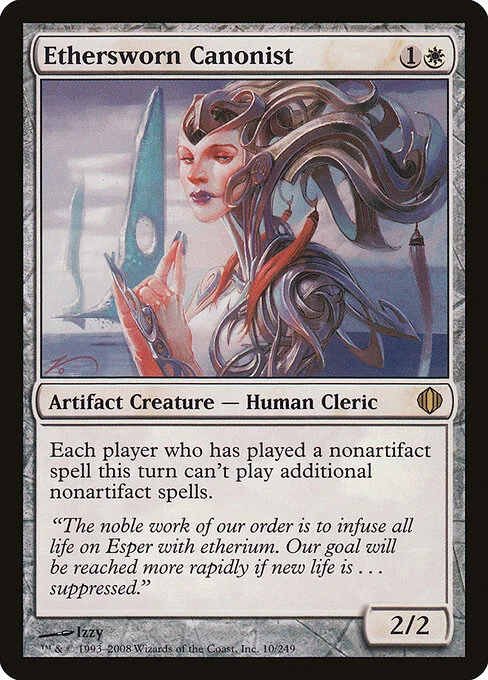 Ethersworn Canonist, carta Magic di tipo Artifact Creature — Human Cleric illustrata da Izzy