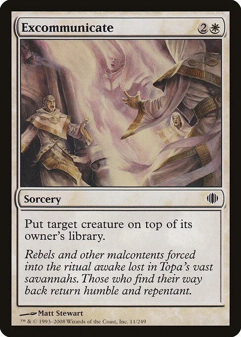 Excommunicate, carta Magic di tipo Sorcery illustrata da Matt Stewart
