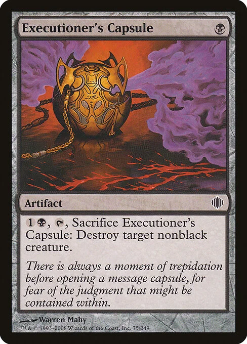 Executioner's Capsule, carta Magic di tipo Artifact illustrata da Warren Mahy