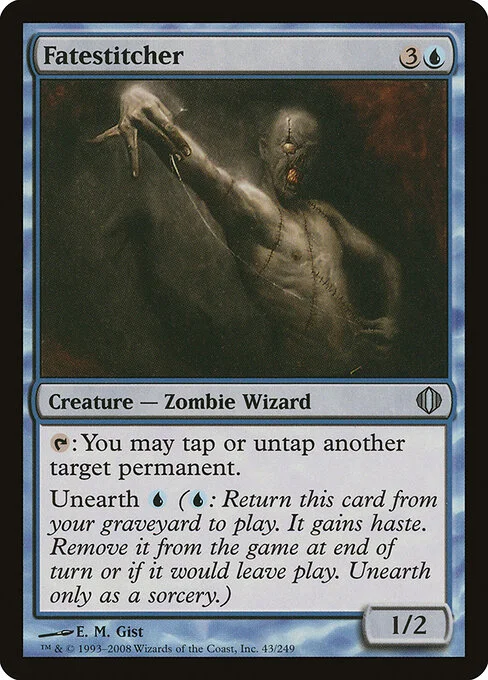 Fatestitcher, carta Magic di tipo Creature — Zombie Wizard illustrata da E. M. Gist
