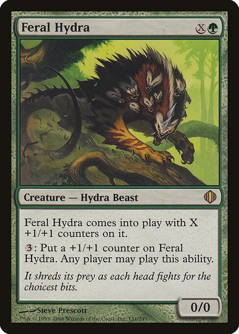 Feral Hydra, carta Magic di tipo Creature — Hydra Beast illustrata da Steve Prescott