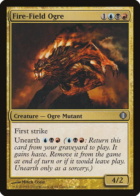 Fire-Field Ogre, carta Magic di tipo Creature — Ogre Mutant illustrata da Mitch Cotie