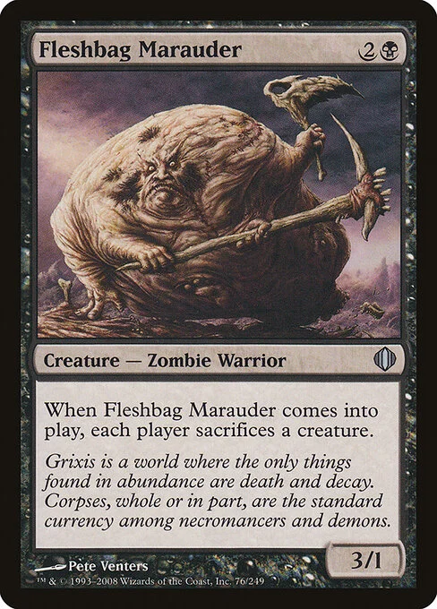 Fleshbag Marauder, carta Magic di tipo Creature — Zombie Warrior illustrata da Pete Venters