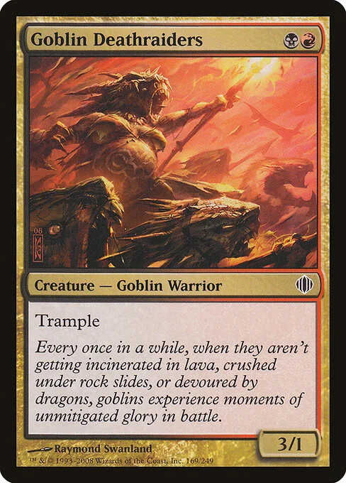 Goblin Deathraiders, carta Magic di tipo Creature — Goblin Warrior illustrata da Raymond Swanland