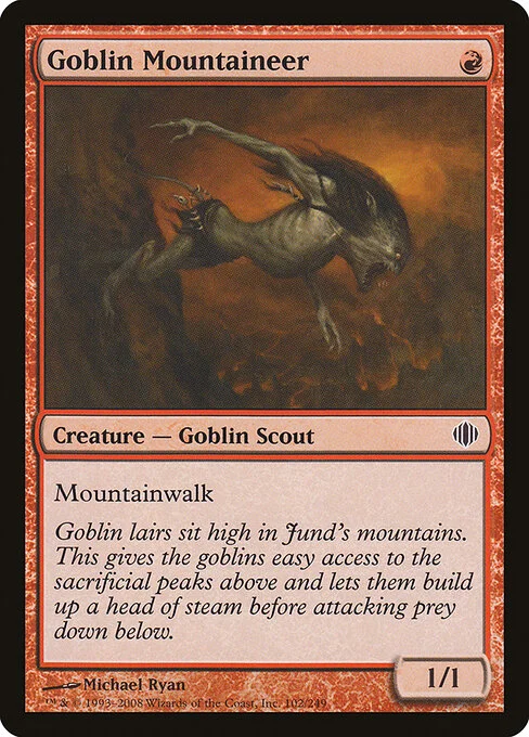 Goblin Mountaineer, carta Magic di tipo Creature — Goblin Scout illustrata da Michael Ryan