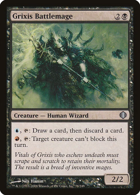 Grixis Battlemage, carta Magic di tipo Creature — Human Wizard illustrata da Nils Hamm