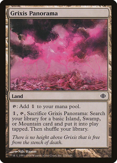 Grixis Panorama, carta Magic di tipo Land illustrata da Nils Hamm