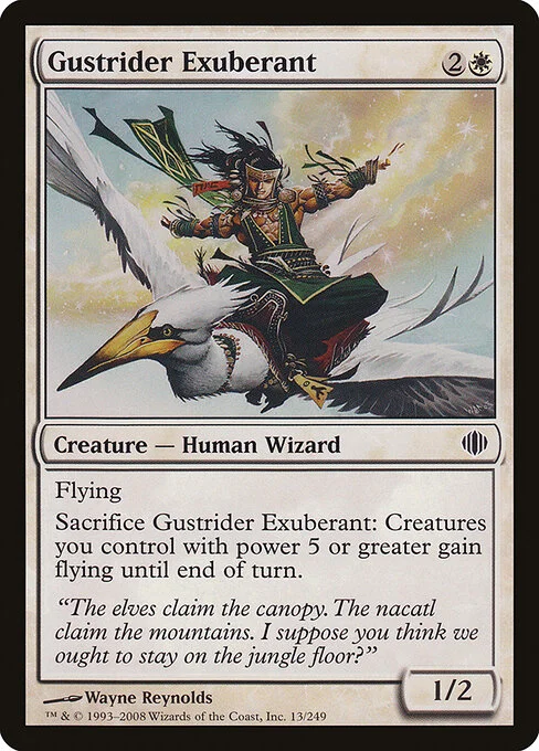 Gustrider Exuberant, carta Magic di tipo Creature — Human Wizard illustrata da Wayne Reynolds