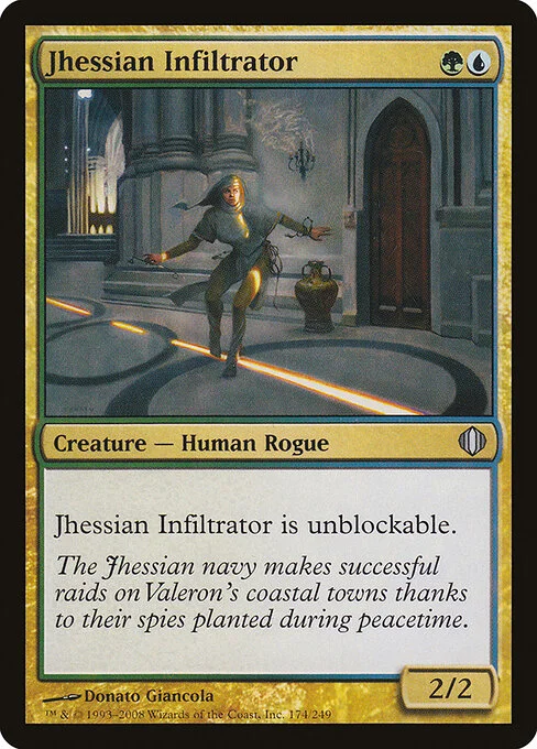 Jhessian Infiltrator, carta Magic di tipo Creature — Human Rogue illustrata da Donato Giancola