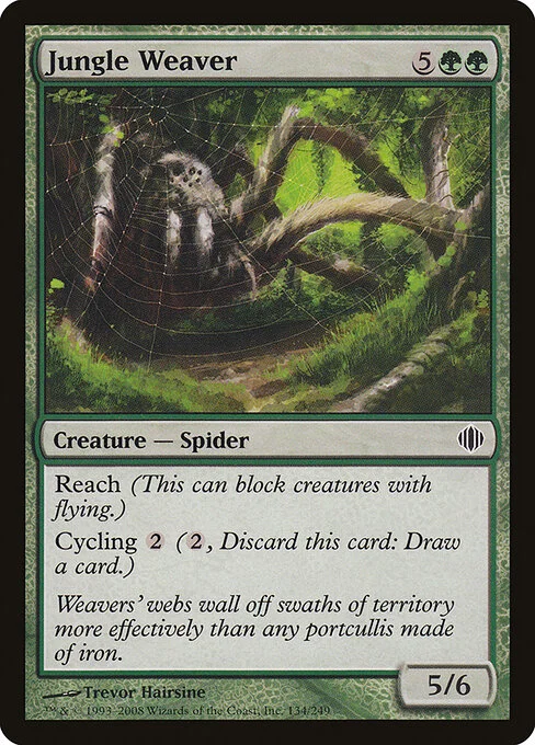 Jungle Weaver, carta Magic di tipo Creature — Spider illustrata da Trevor Hairsine