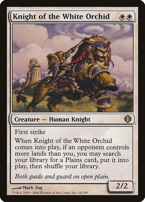 Knight of the White Orchid, carta Magic di tipo Creature — Human Knight illustrata da Mark Zug