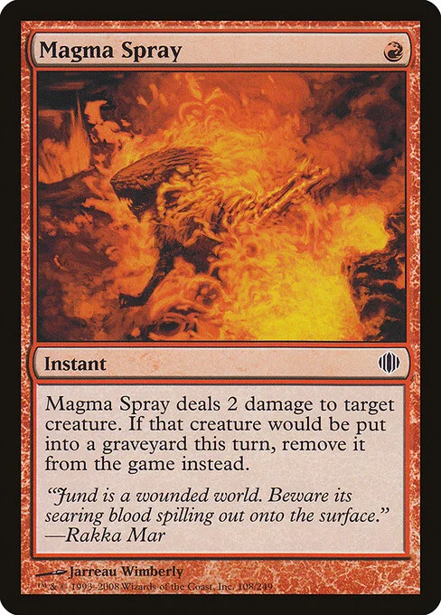 Magma Spray, carta Magic di tipo Instant illustrata da Jarreau Wimberly