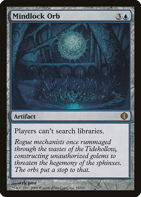 Mindlock Orb, carta Magic di tipo Artifact illustrata da rk post