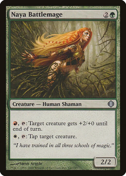 Naya Battlemage, carta Magic di tipo Creature — Human Shaman illustrata da Steve Argyle