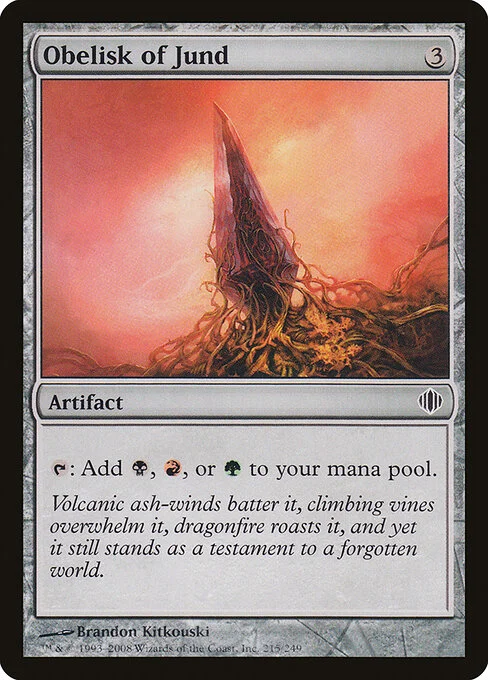 Obelisk of Jund, carta Magic di tipo Artifact illustrata da Brandon Kitkouski