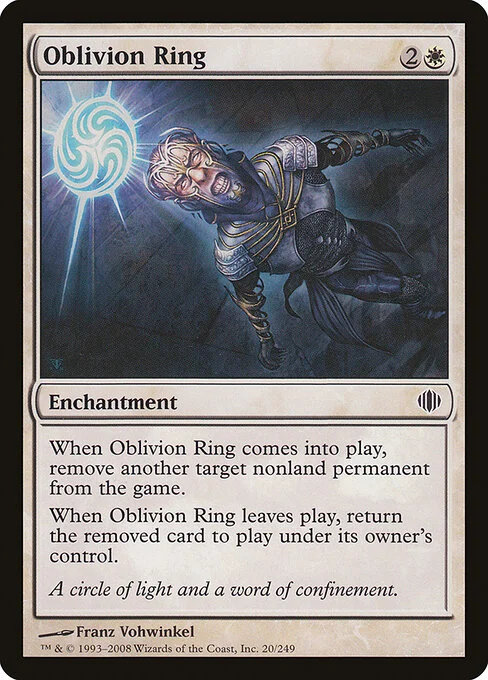Oblivion Ring, carta Magic di tipo Enchantment illustrata da Franz Vohwinkel