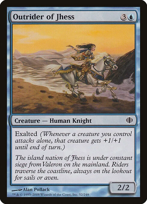 Outrider of Jhess, carta Magic di tipo Creature — Human Knight illustrata da Alan Pollack