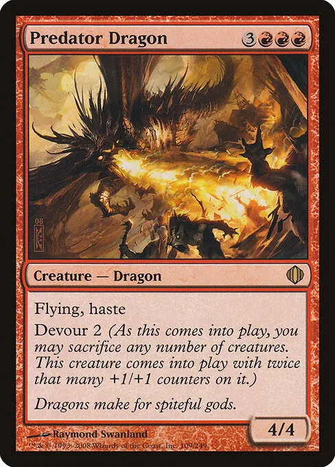 Predator Dragon, carta Magic di tipo Creature — Dragon illustrata da Raymond Swanland