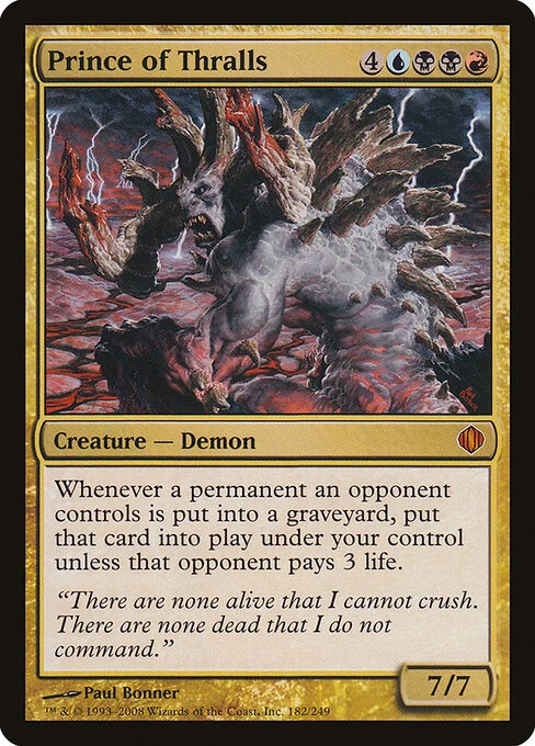 Prince of Thralls, carta Magic di tipo Creature — Demon illustrata da Paul Bonner
