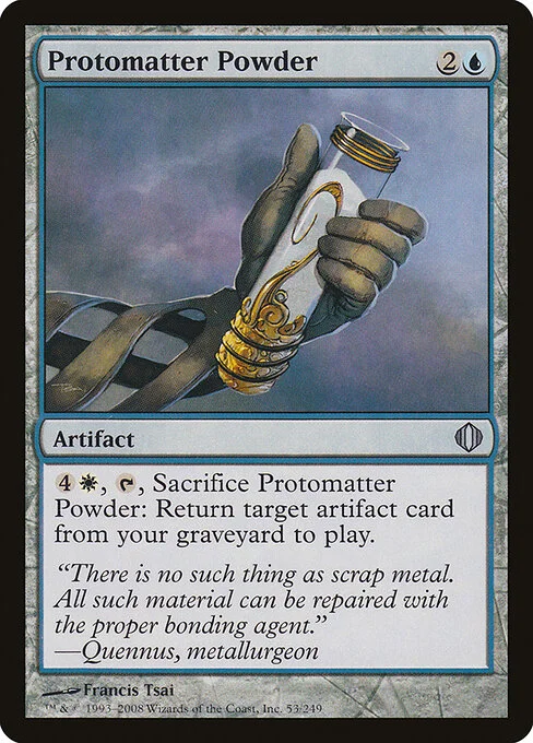 Protomatter Powder, carta Magic di tipo Artifact illustrata da Francis Tsai
